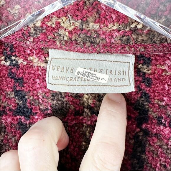 Weave of the Irish Wool Blend Red‎ Tartan Plaid Handcrafted Woven Jacket Small - Picture 7 of 11